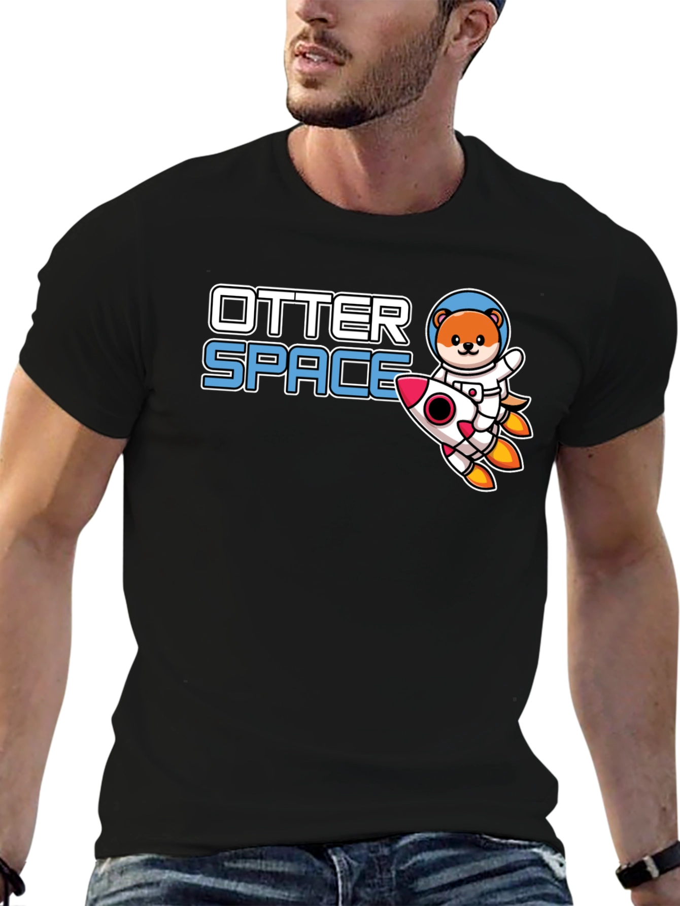 Otter Space T-Shirt - Cute Astronaut Otter Rocket