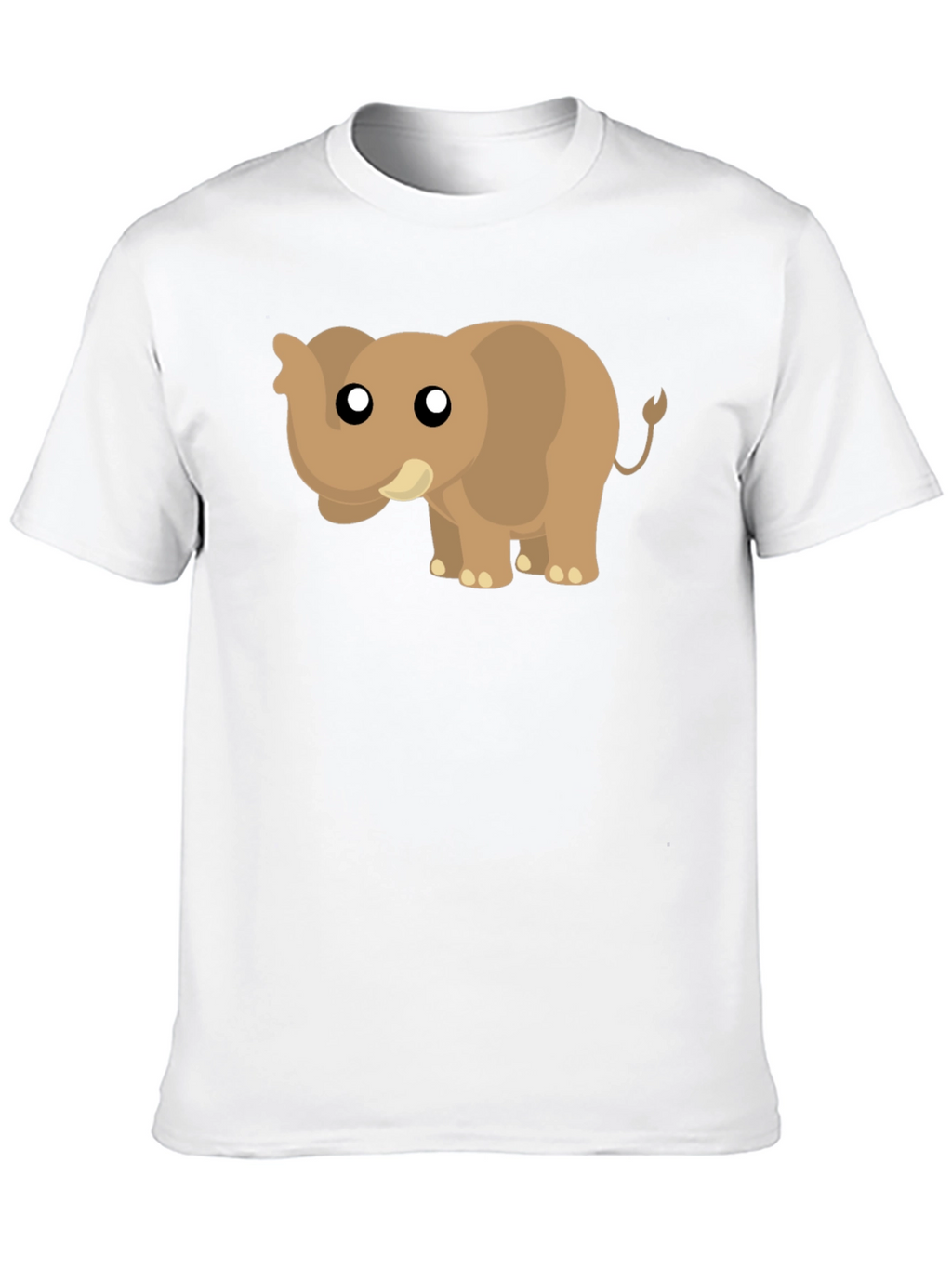 Cute Cartoon Elephant Black T-Shirt