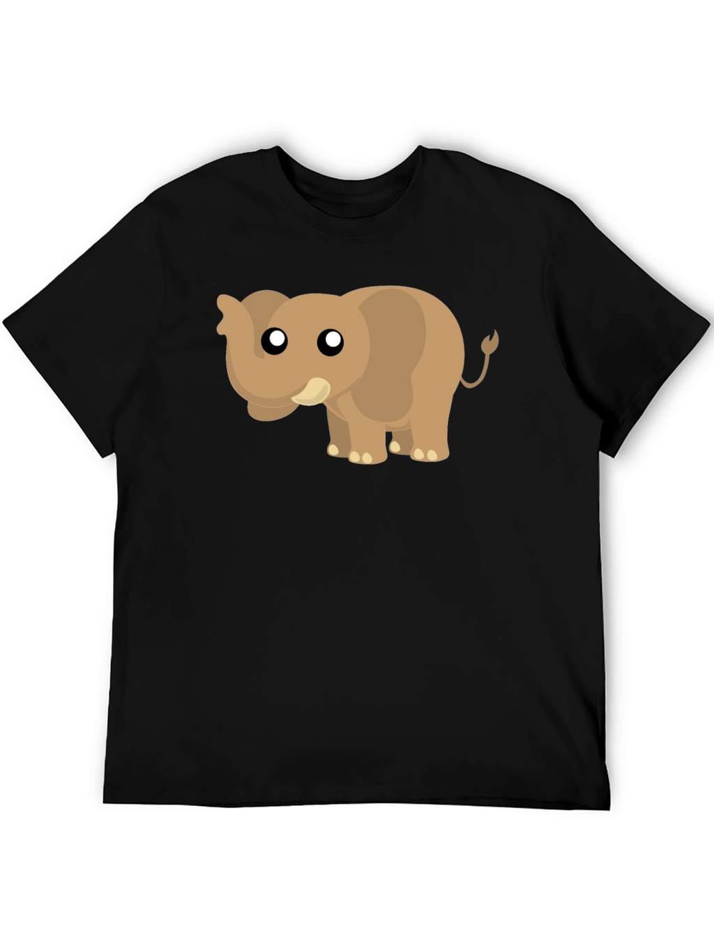 Cute Cartoon Elephant Black T-Shirt