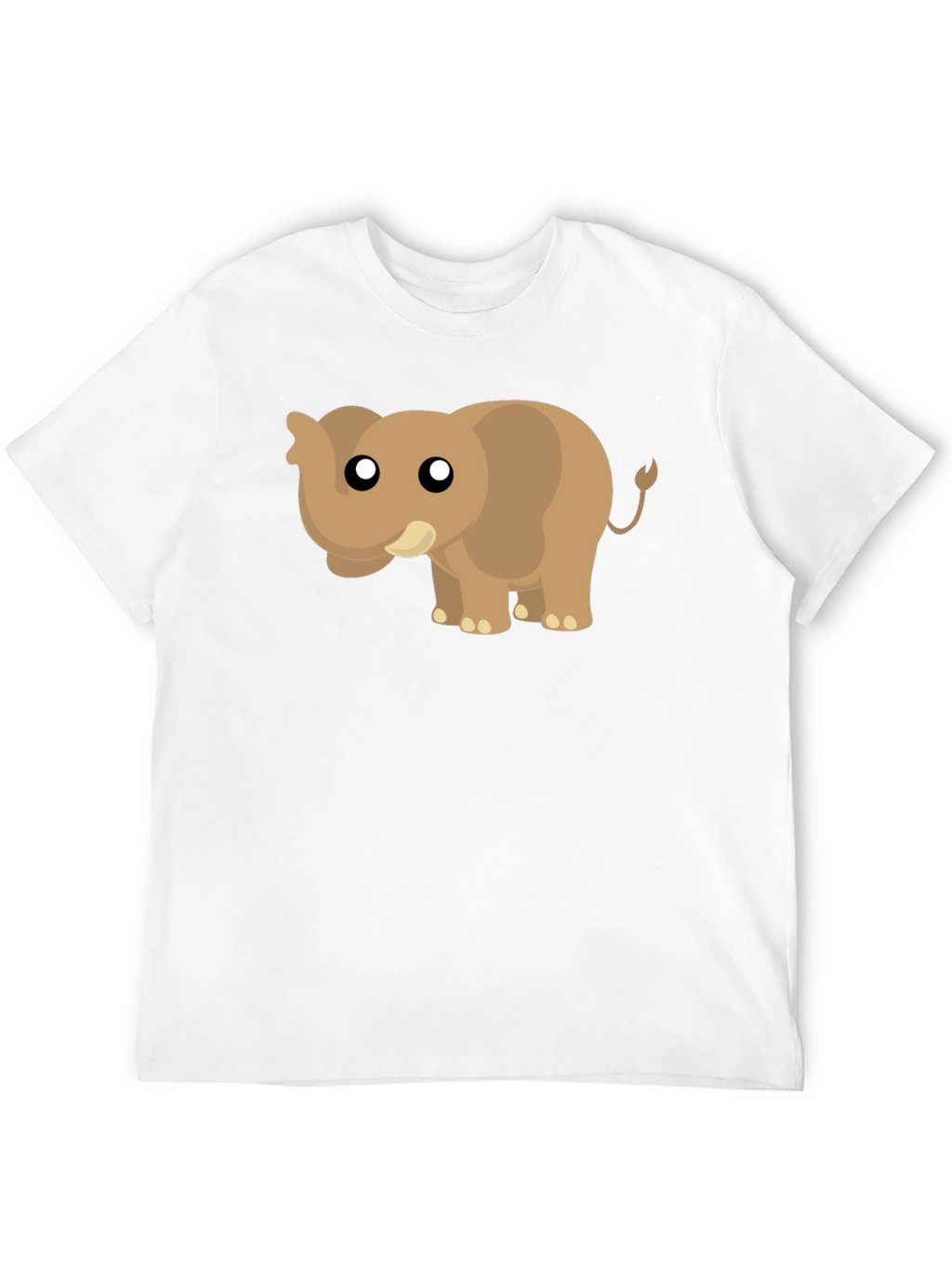 Cute Cartoon Elephant Black T-Shirt