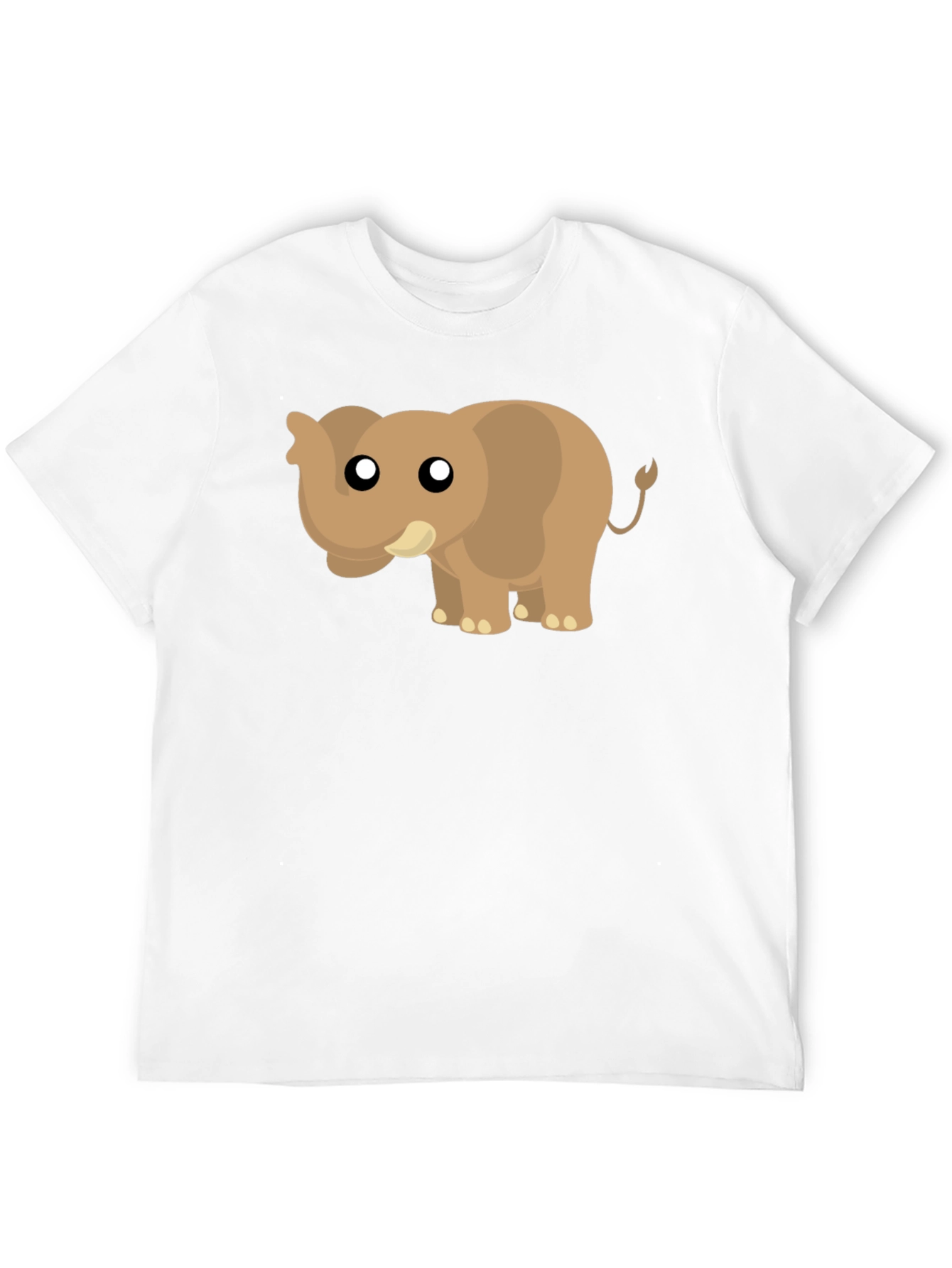 Cute Cartoon Elephant Black T-Shirt
