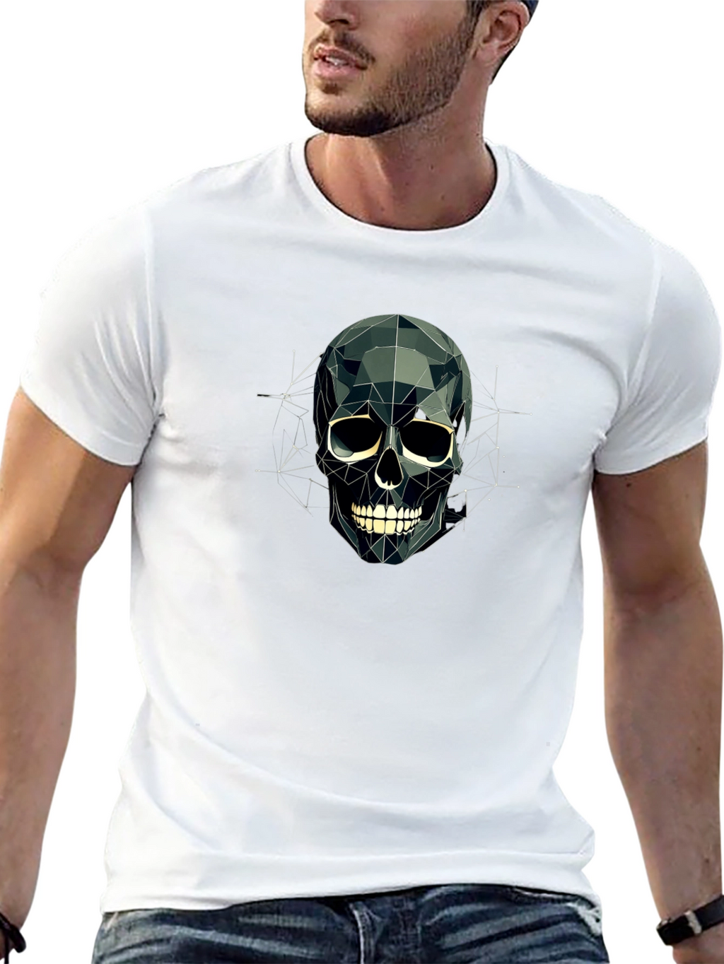 Geometric Skull T-Shirt - Modern Graphic Tee