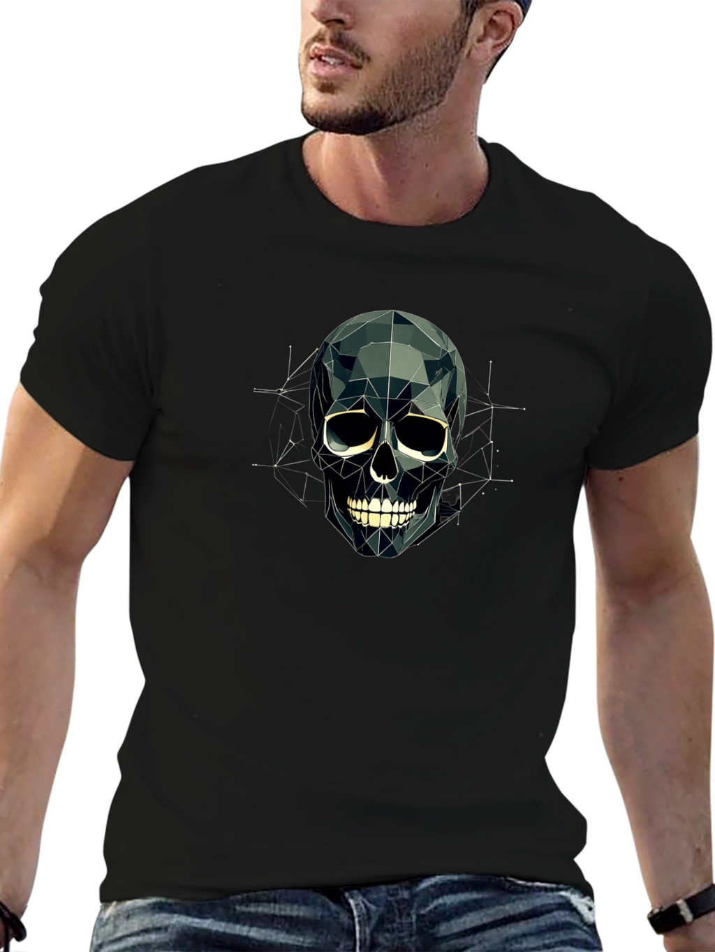 Geometric Skull T-Shirt - Modern Graphic Tee