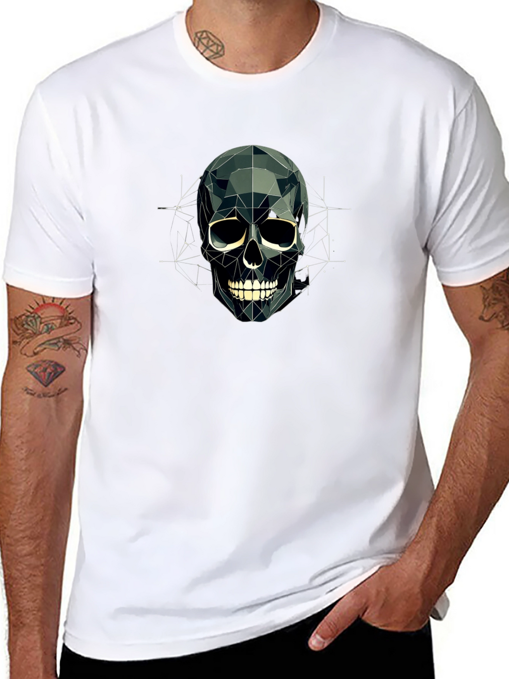 Geometric Skull T-Shirt - Modern Graphic Tee