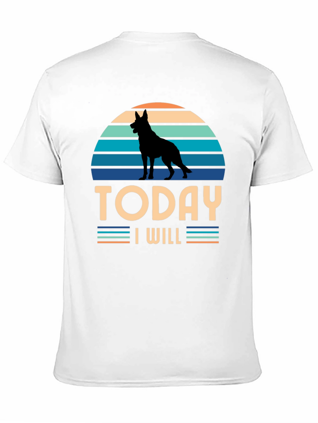 Dog Silhouette Retro T-Shirt - Today I Will