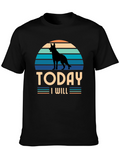 Dog Silhouette Retro T-Shirt - Today I Will