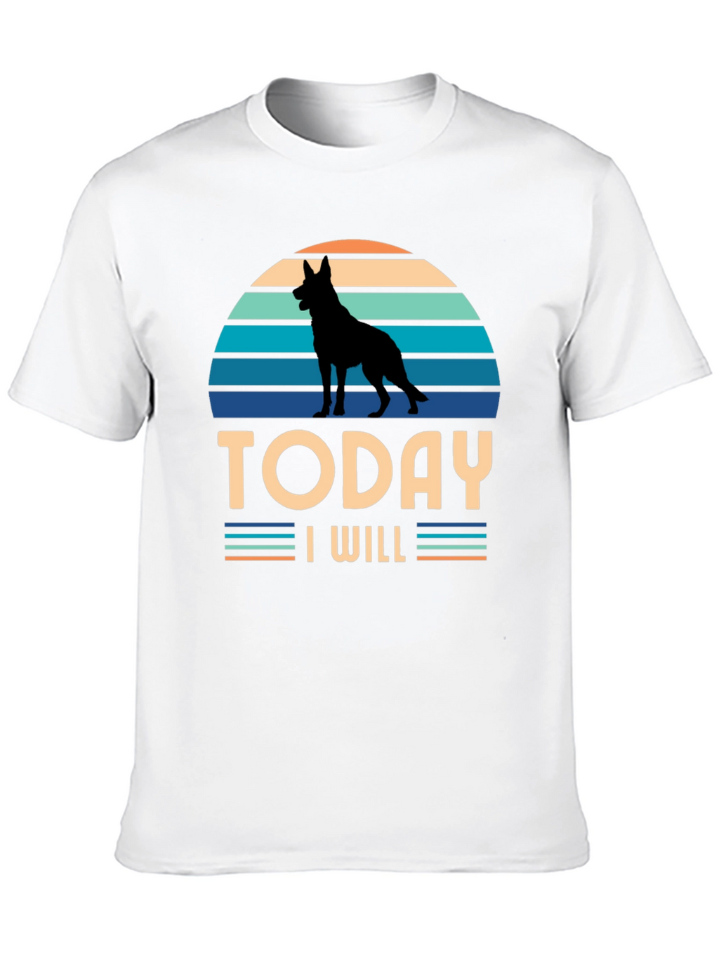 Dog Silhouette Retro T-Shirt - Today I Will
