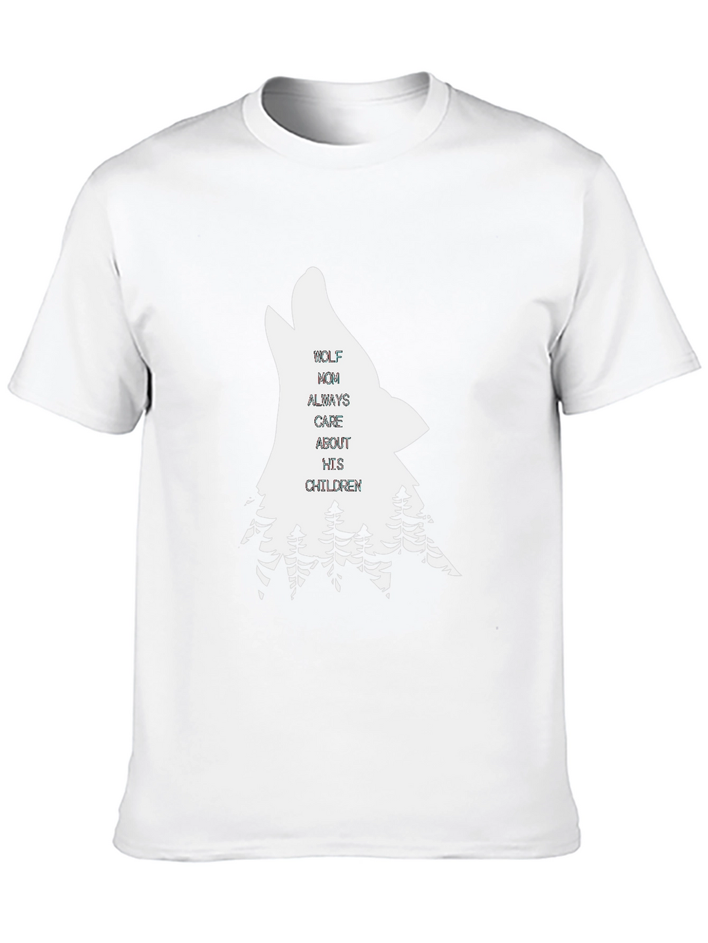 Wolf Mom Graphic Tee - Black Cotton T-Shirt