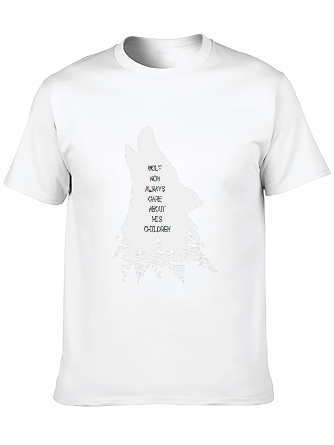 Wolf Mom Graphic Tee - Black Cotton T-Shirt