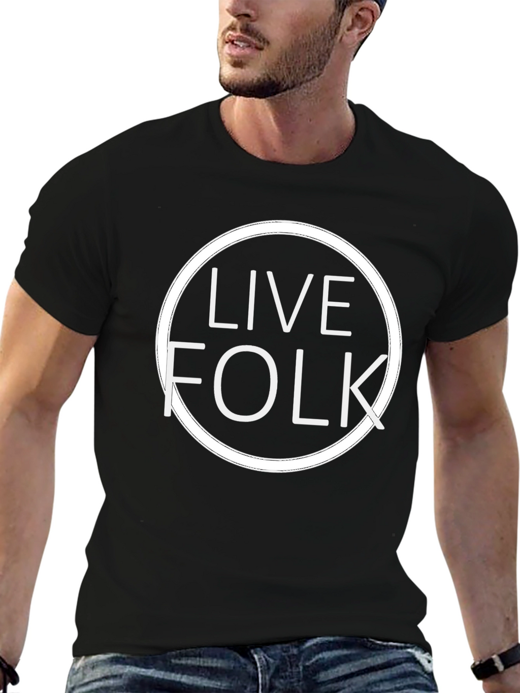 Live Folk Graphic Tee - Modern Casual Style