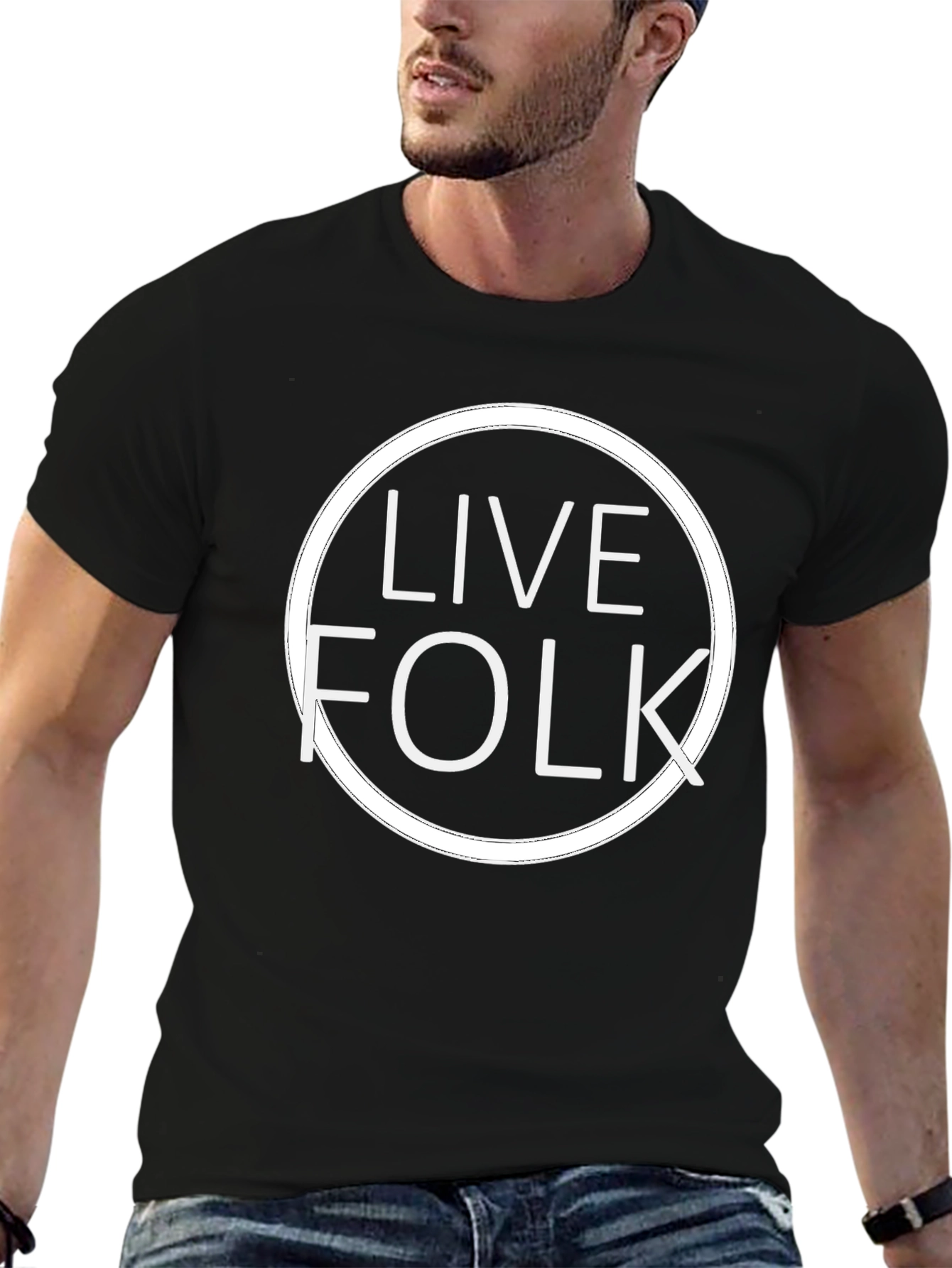 Live Folk Graphic Tee - Modern Casual Style