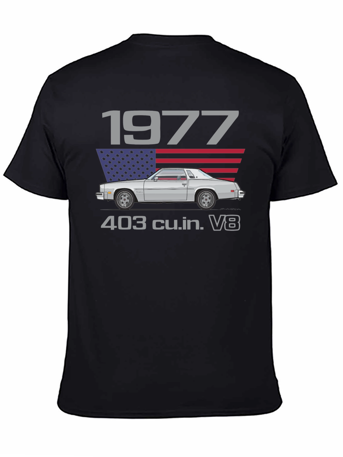 1977 Car Graphic T-Shirt - Classic American V8
