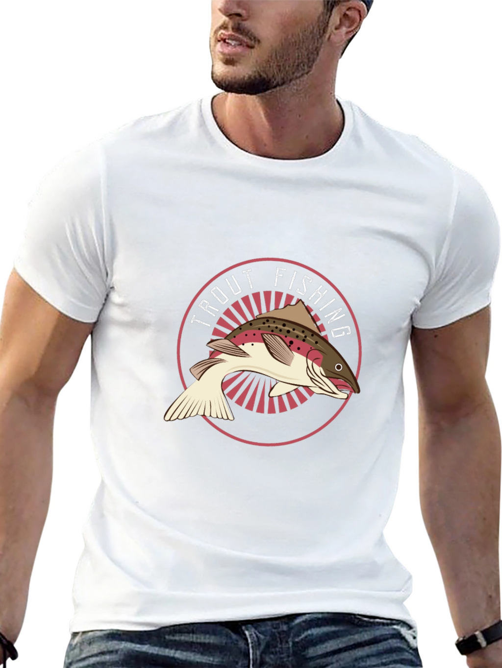 Trout Fishing Graphic Tee - Black