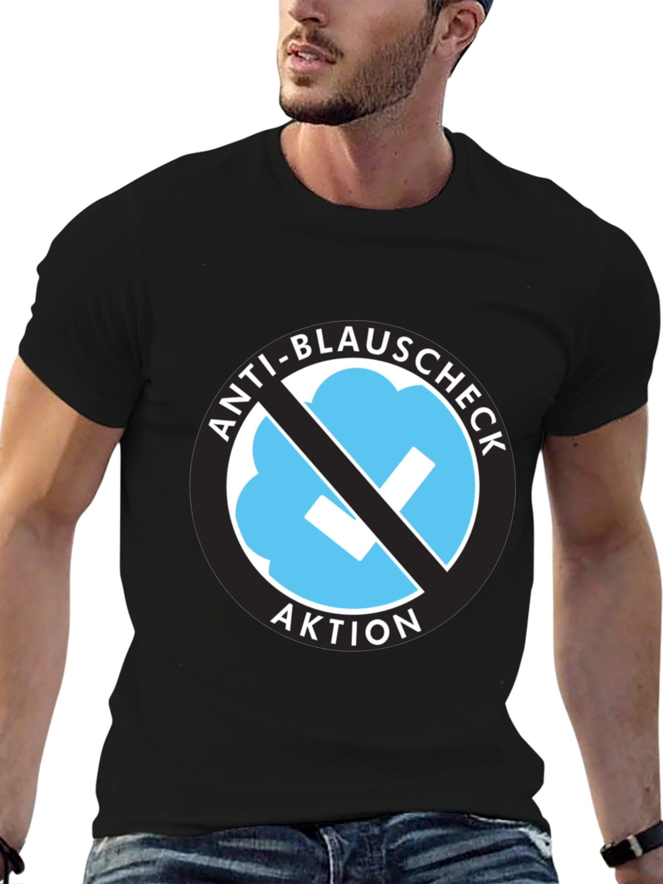 Anti-Blauschmeck T-Shirt - Black Crew Neck Tee