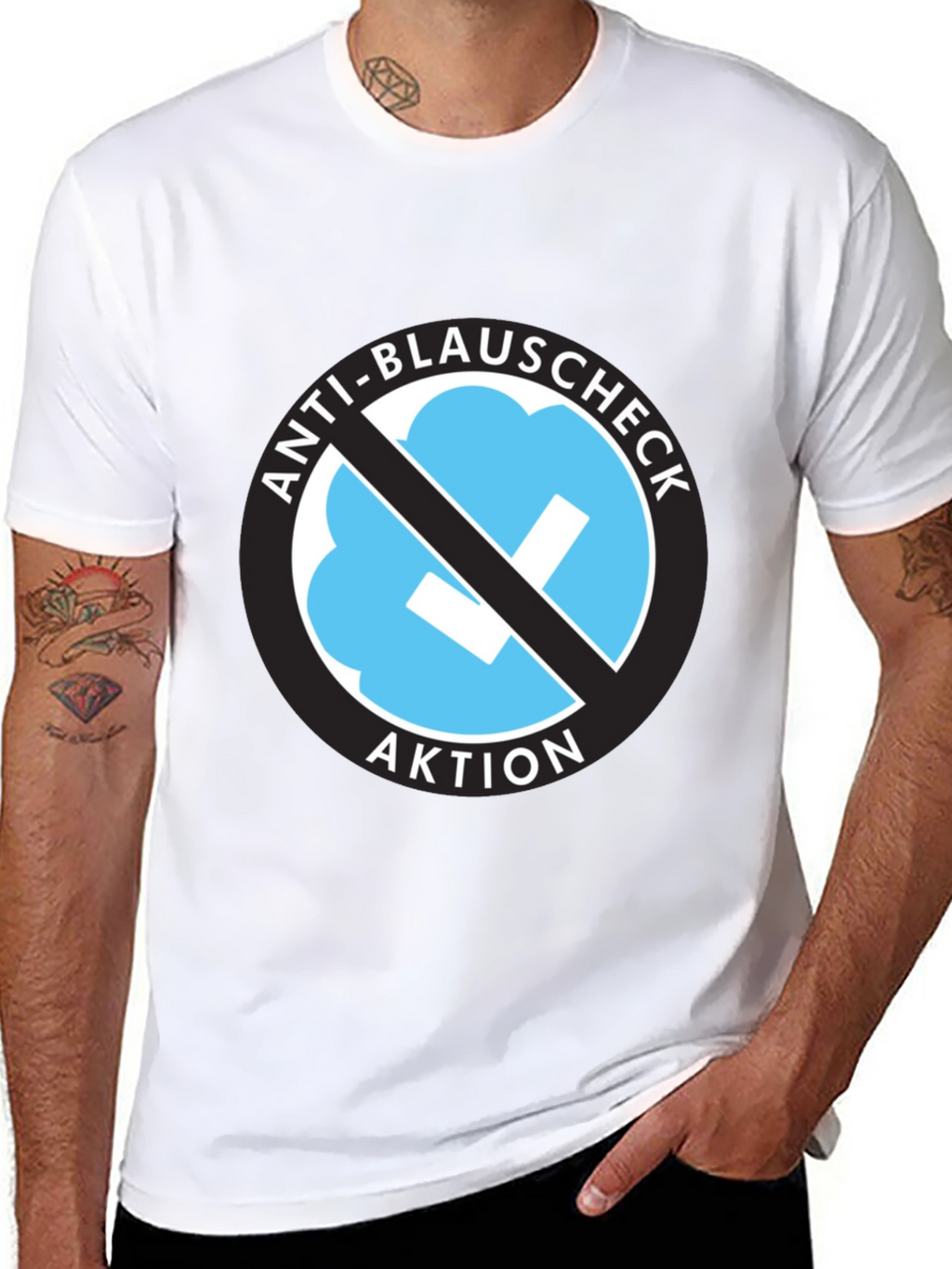 Anti-Blauschmeck T-Shirt - Black Crew Neck Tee