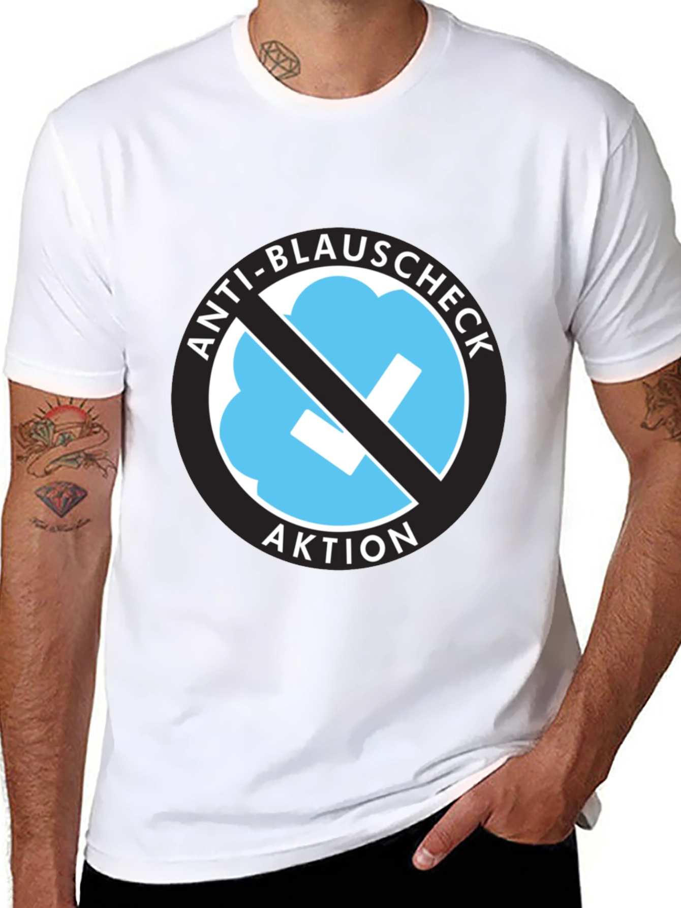 Anti-Blauschmeck T-Shirt - Black Crew Neck Tee