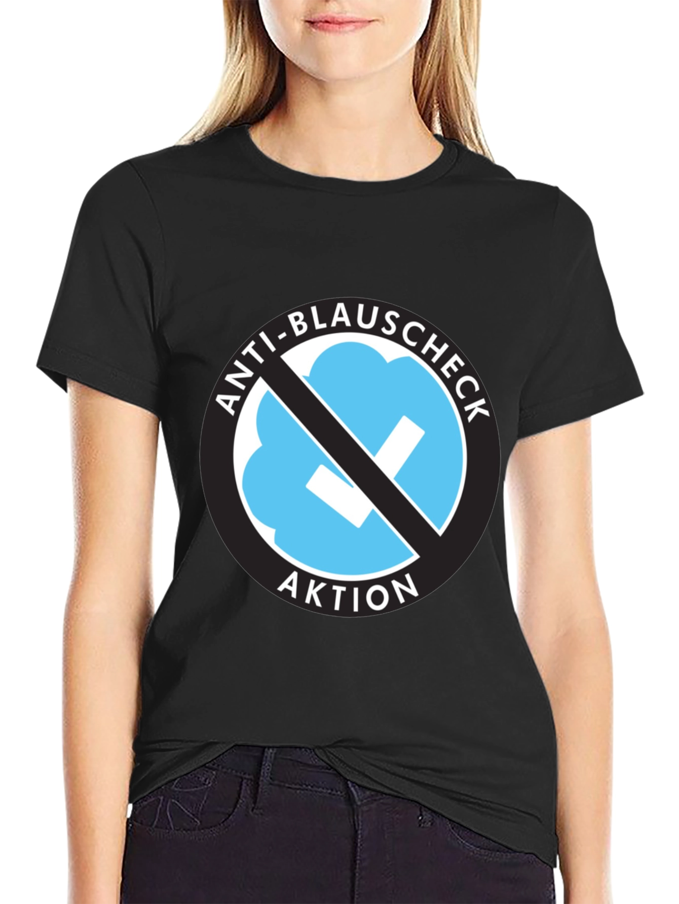 Anti-Blauschmeck T-Shirt - Black Crew Neck Tee