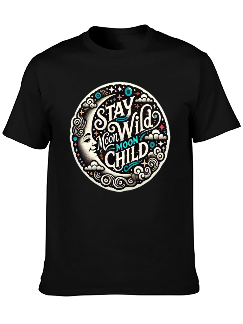Stay Wild Moon Child Black T-Shirt