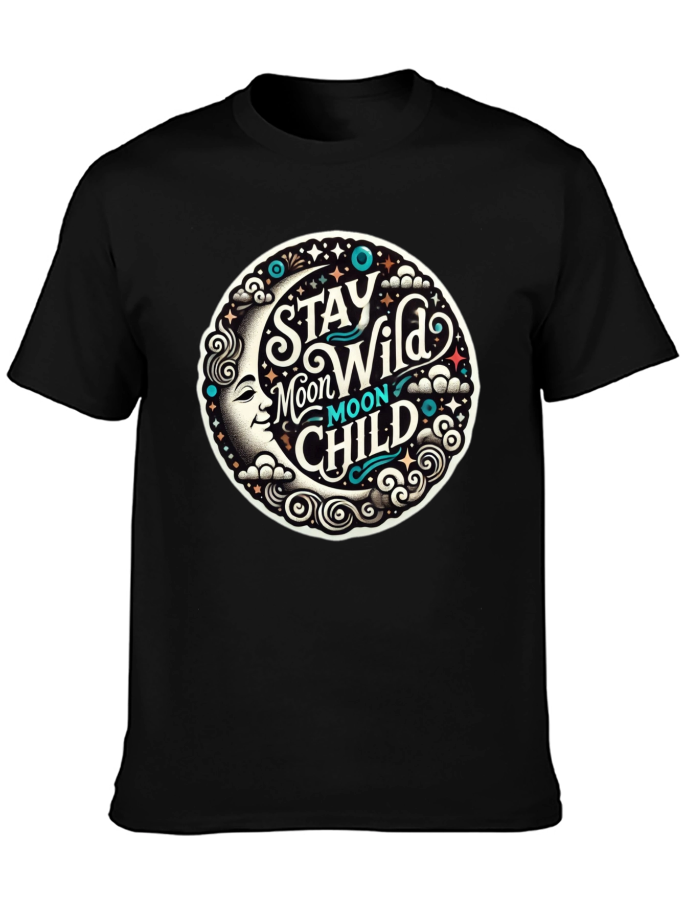 Stay Wild Moon Child Black T-Shirt