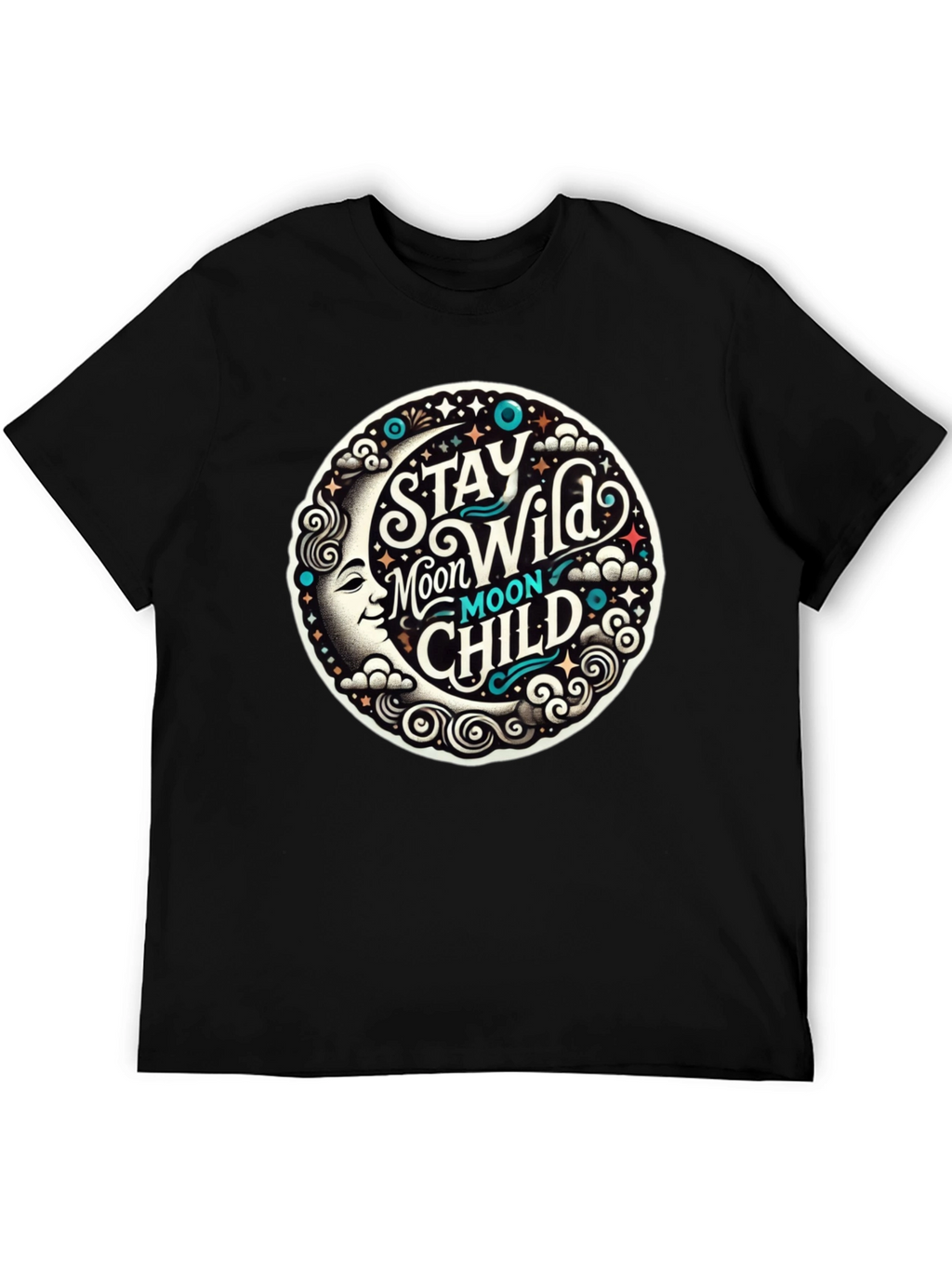 Stay Wild Moon Child Black T-Shirt