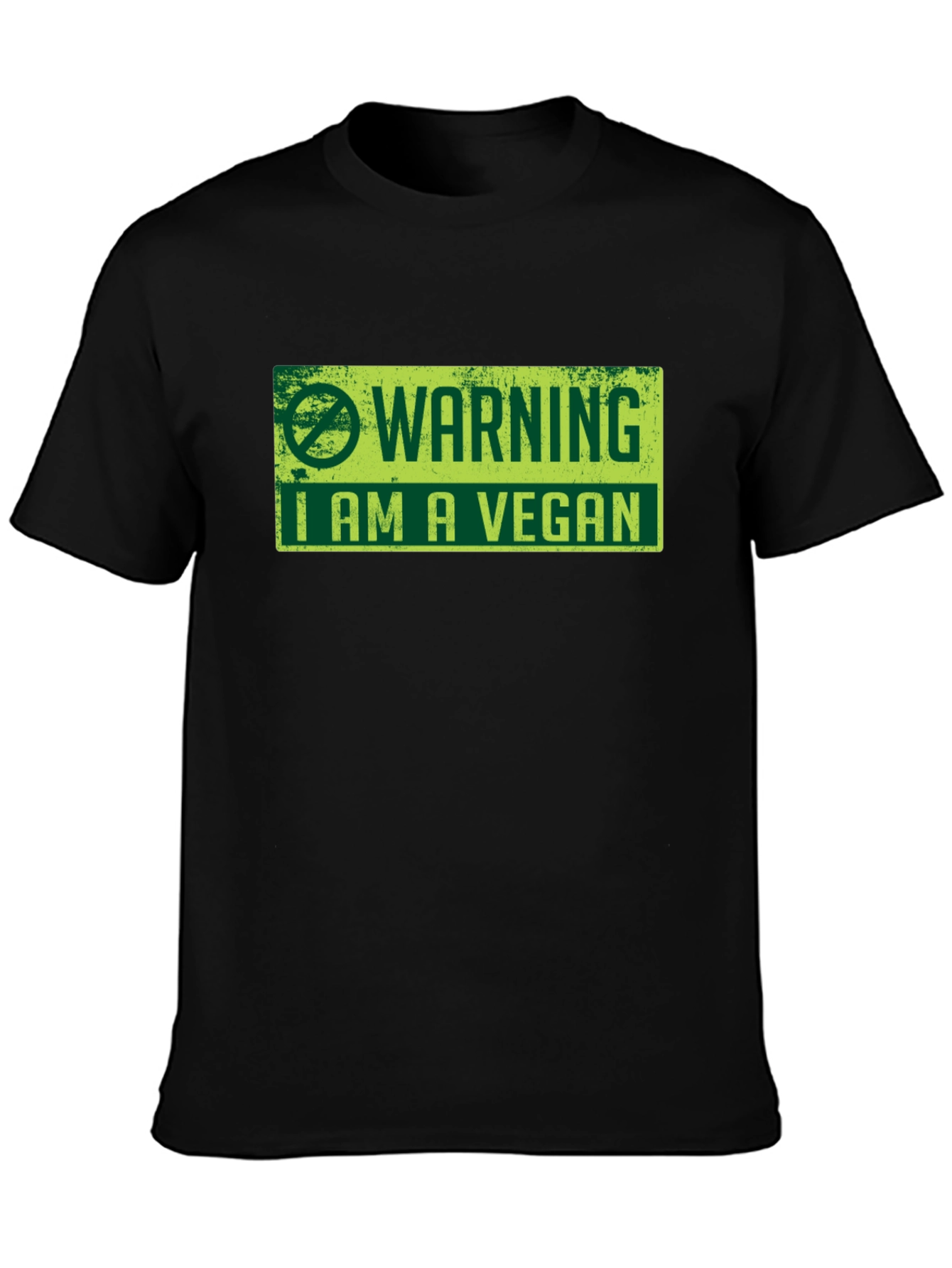 Vegan Warning Graphic Tee - Black