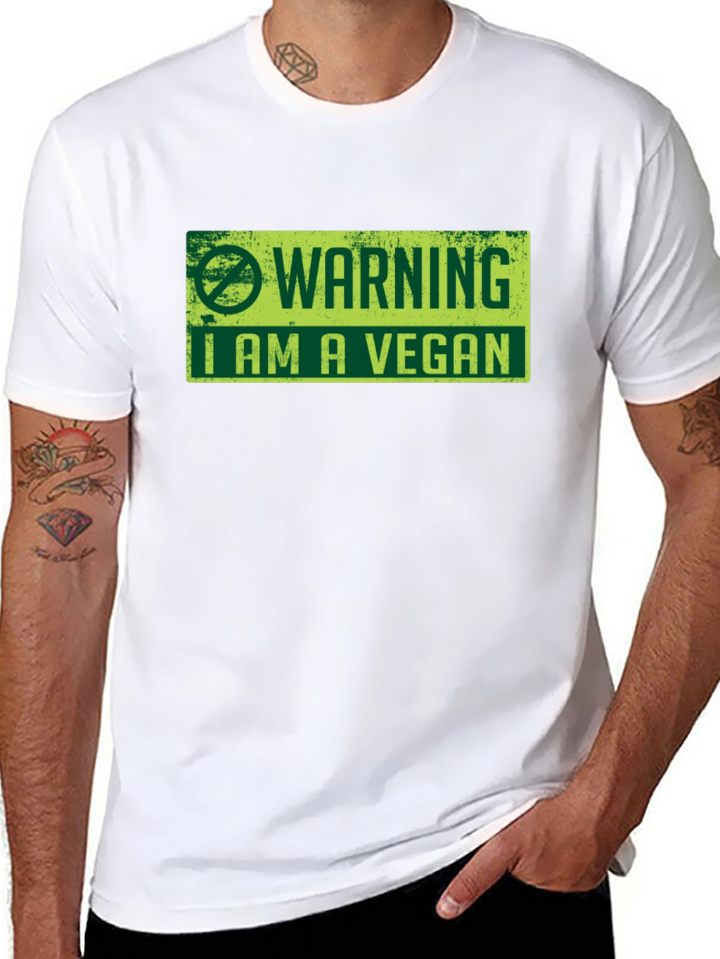 Vegan Warning Graphic Tee - Black