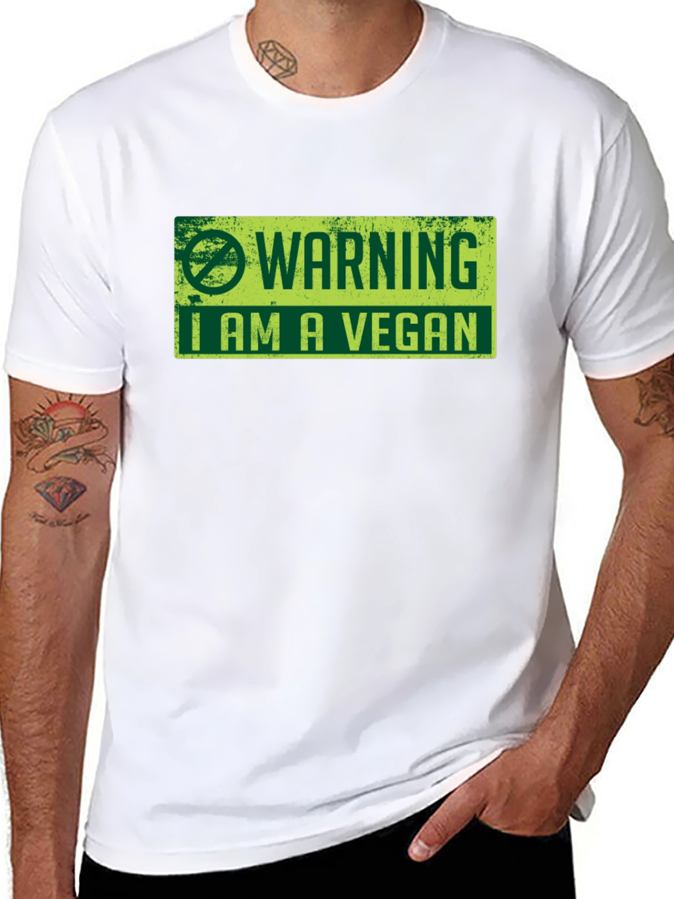 Vegan Warning Graphic Tee - Black