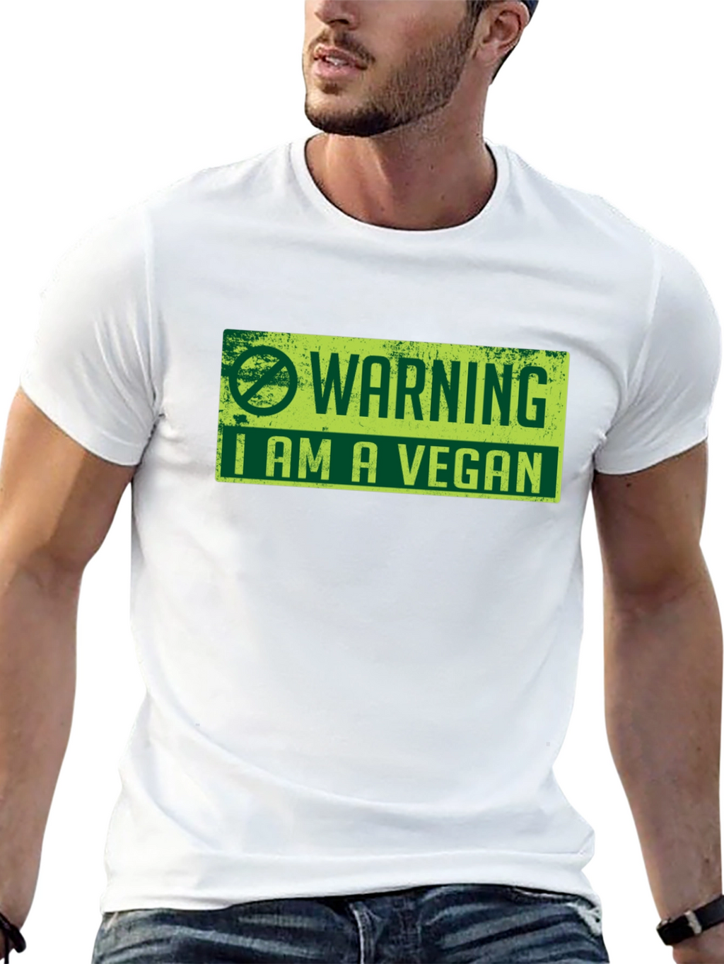 Vegan Warning Graphic Tee - Black