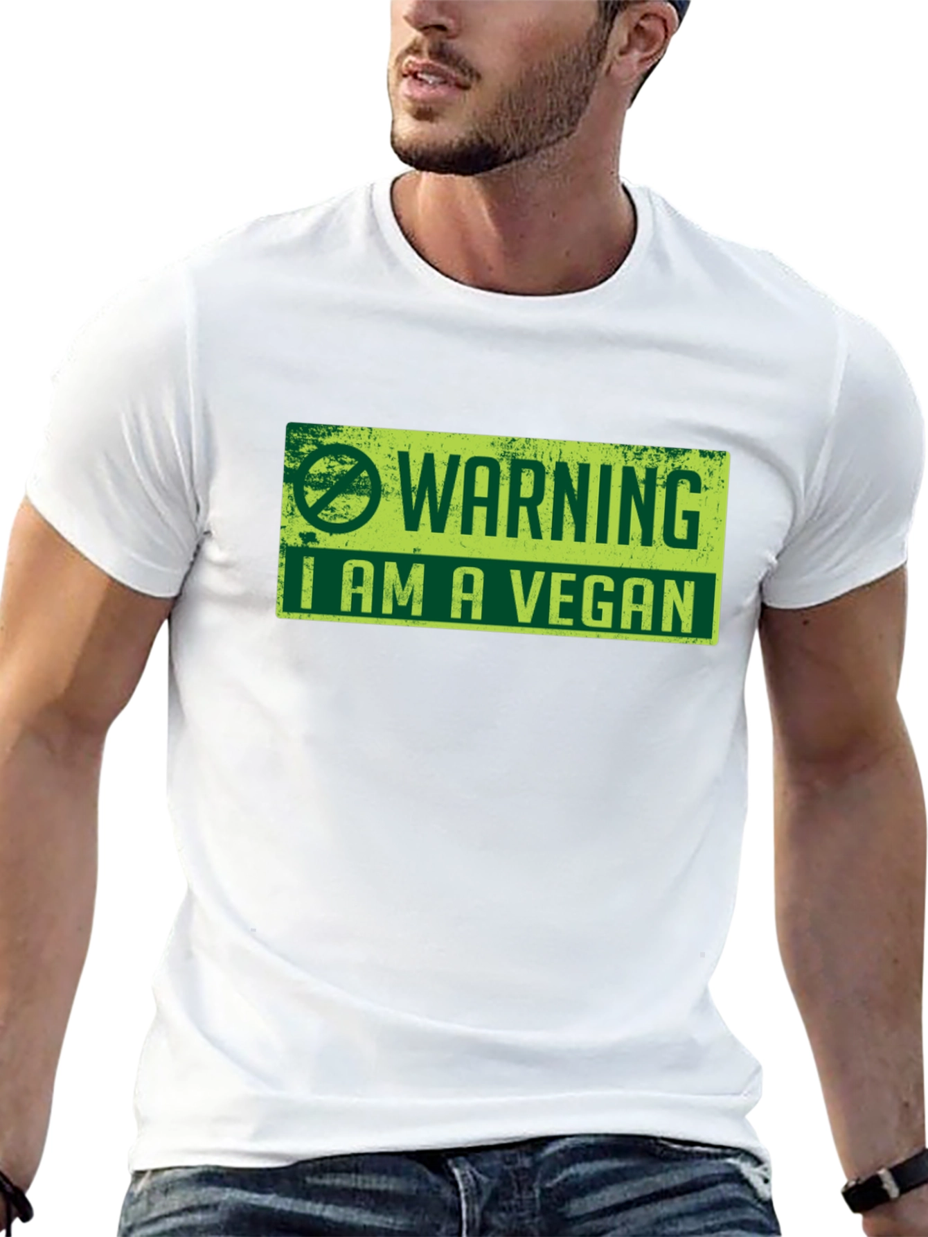 Vegan Warning Graphic Tee - Black