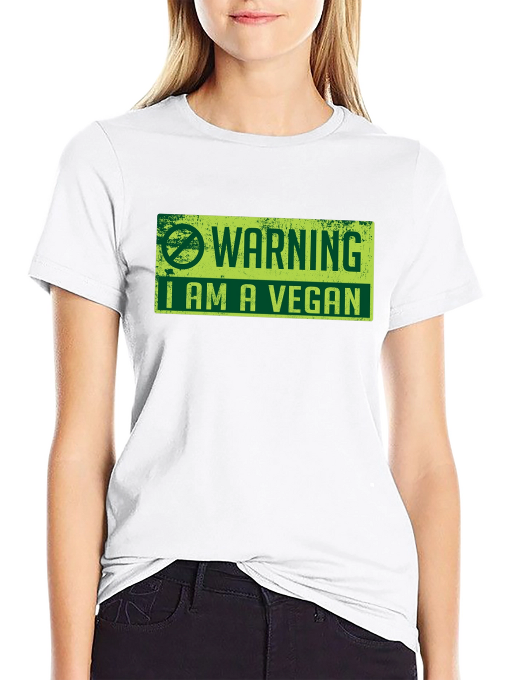 Vegan Warning Graphic Tee - Black