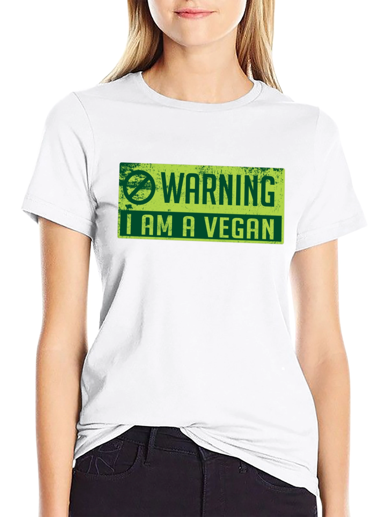 Vegan Warning Graphic Tee - Black