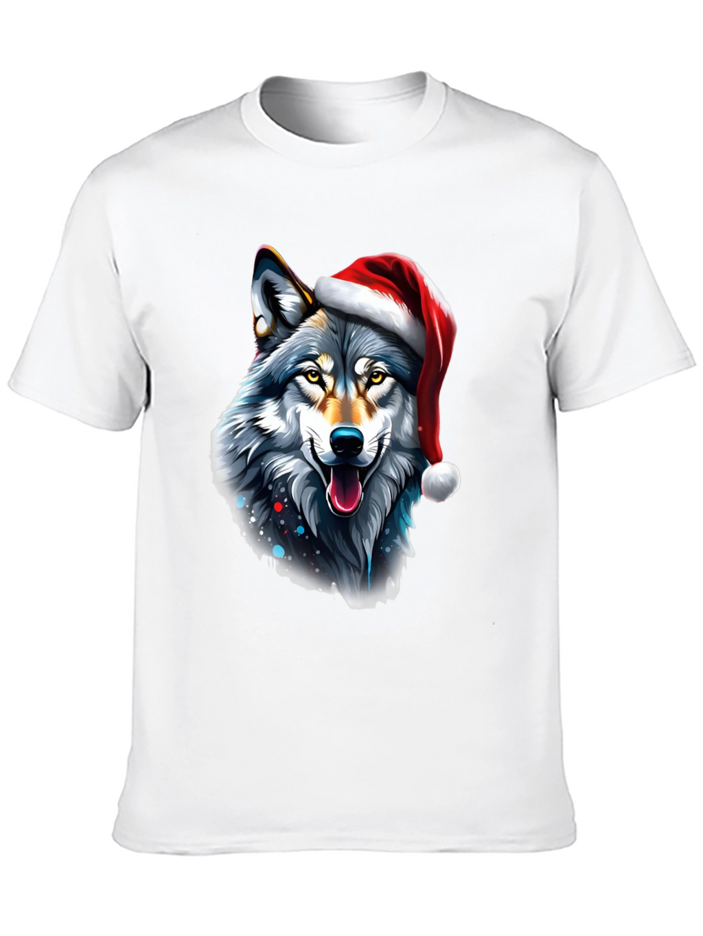 Festive Wolf Graphic Tee - Holiday Style