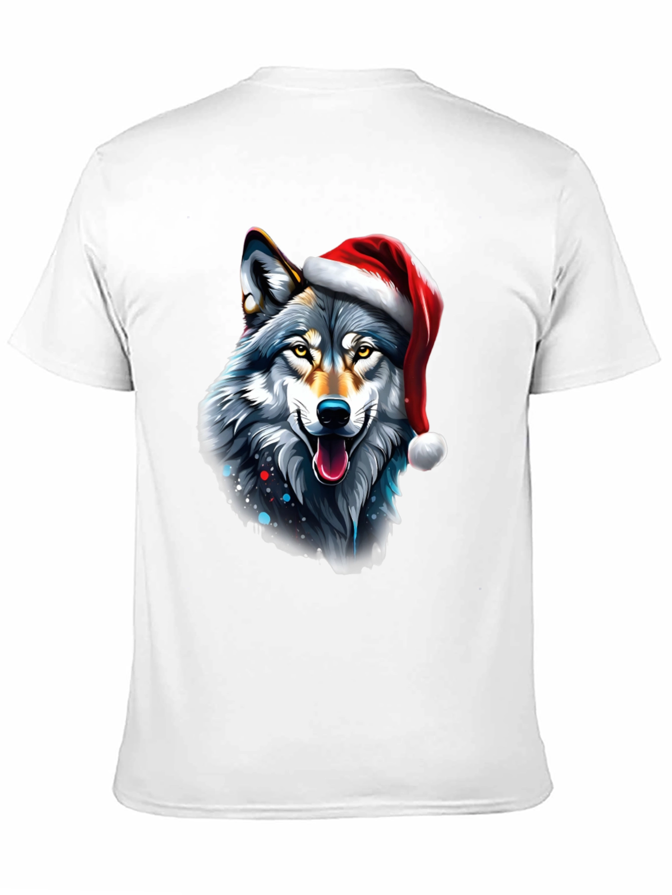 Festive Wolf Graphic Tee - Holiday Style