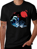 Rabbit Moon Graphic Tee - Japanese Wave Design