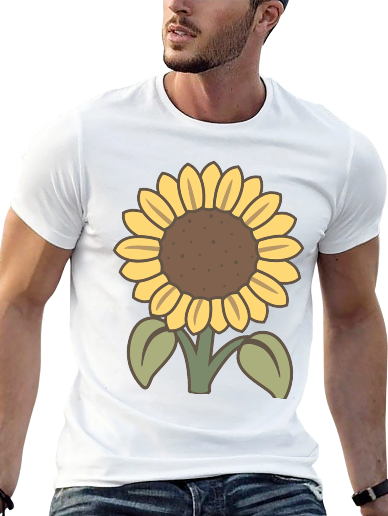 Sunflower Graphic T-Shirt - Casual Black Tee