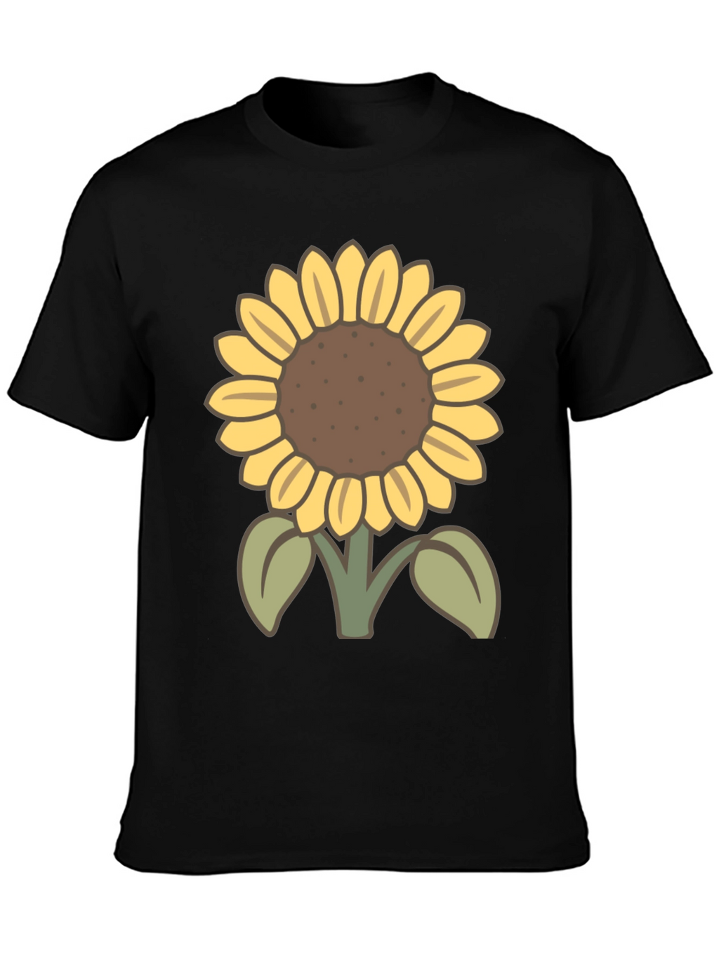 Sunflower Graphic T-Shirt - Casual Black Tee