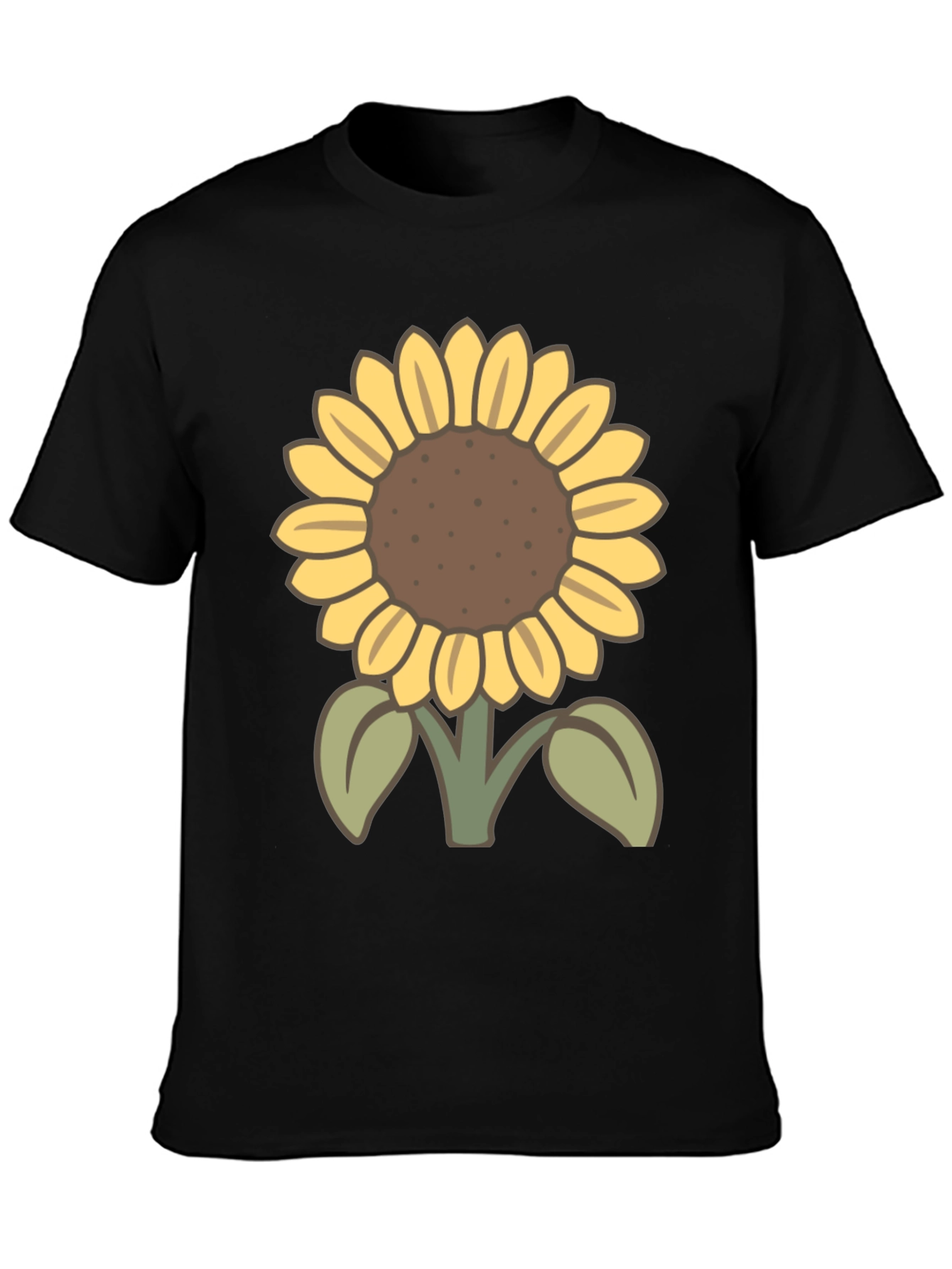 Sunflower Graphic T-Shirt - Casual Black Tee