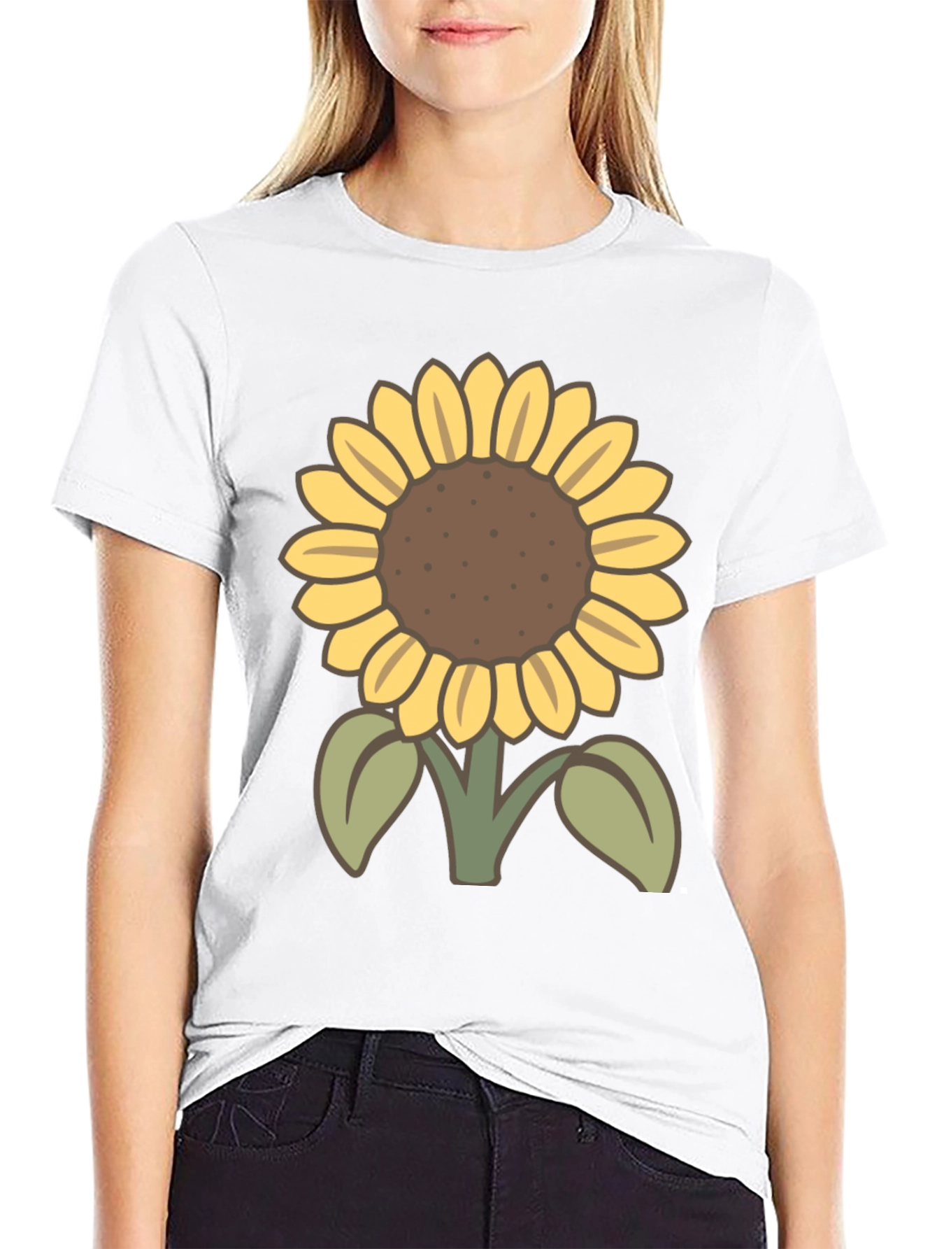 Sunflower Graphic T-Shirt - Casual Black Tee