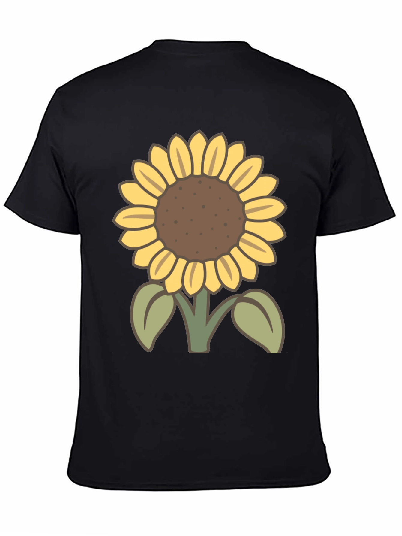Sunflower Graphic T-Shirt - Casual Black Tee