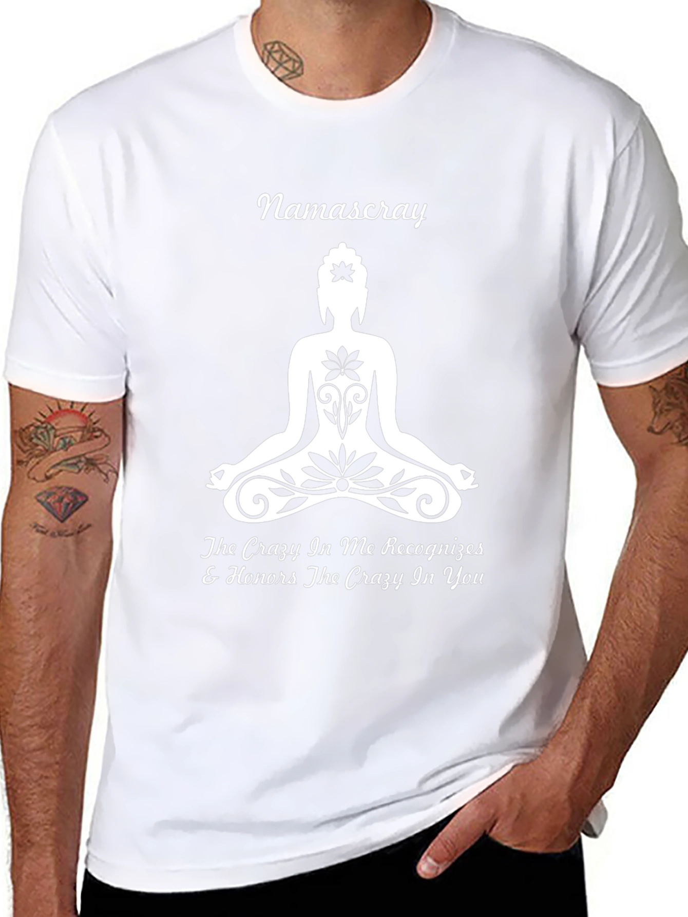 Namascray Yoga Graphic T-Shirt - Crazy In Me Honors You