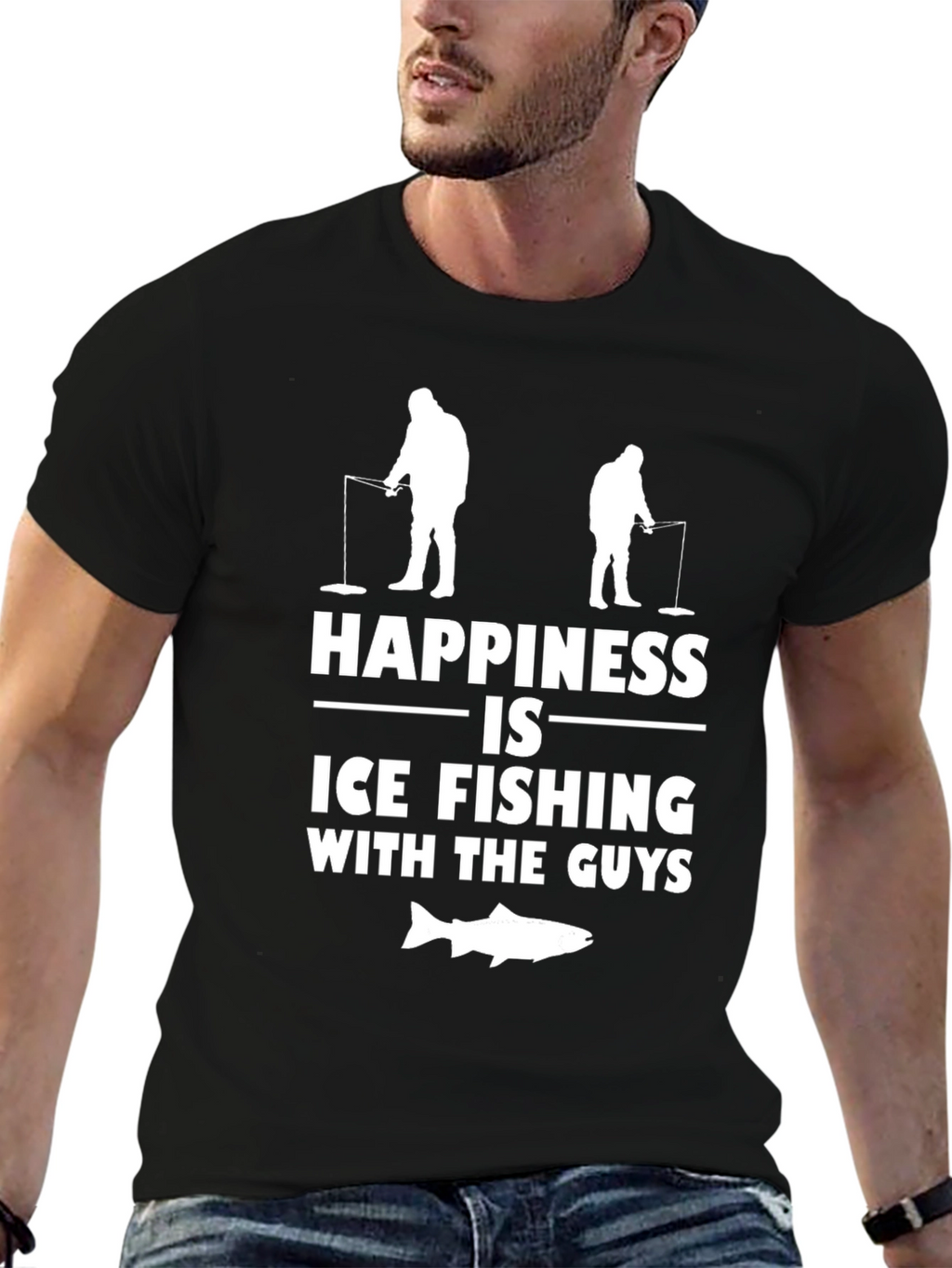 Ice Fishing Guys Graphic T-Shirt