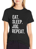 Eat Sleep Jog Repeat Graphic T-Shirt