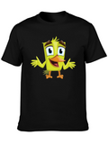 Cartoon Duck Graphic Tee - Black Unisex T-Shirt