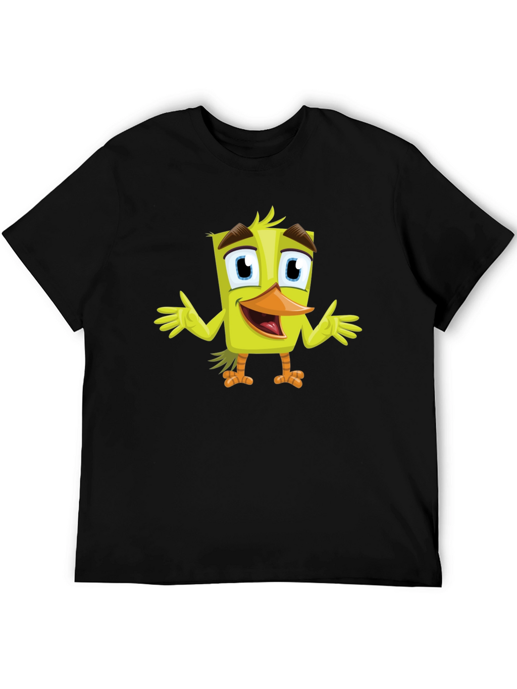 Cartoon Duck Graphic Tee - Black Unisex T-Shirt