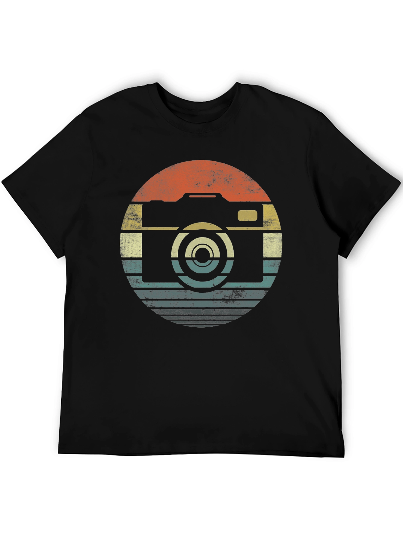 Retro Camera Graphic T-Shirt - Black