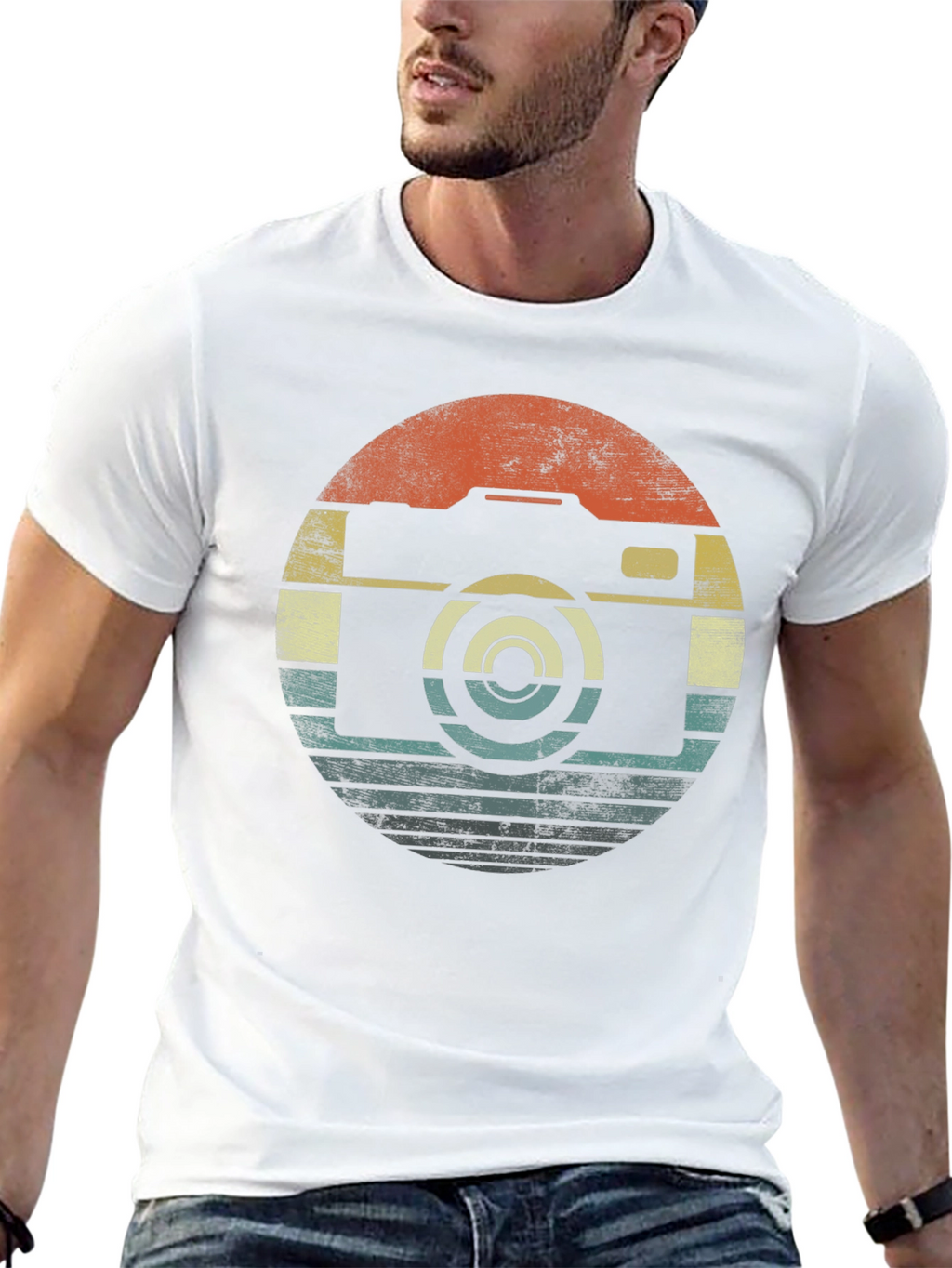 Retro Camera Graphic T-Shirt - Black