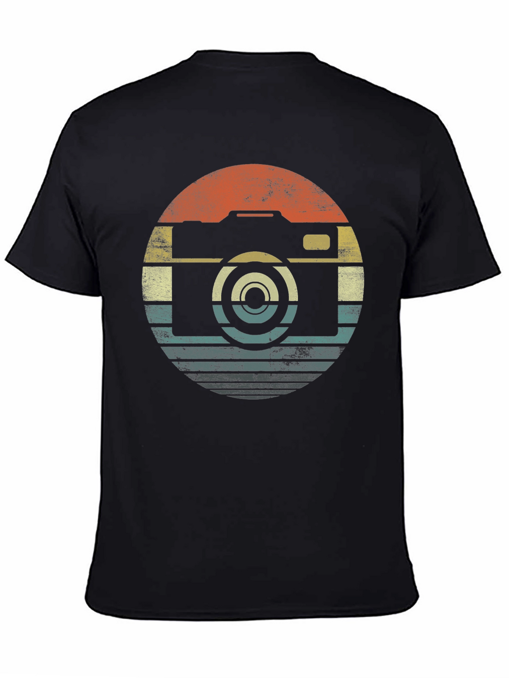 Retro Camera Graphic T-Shirt - Black