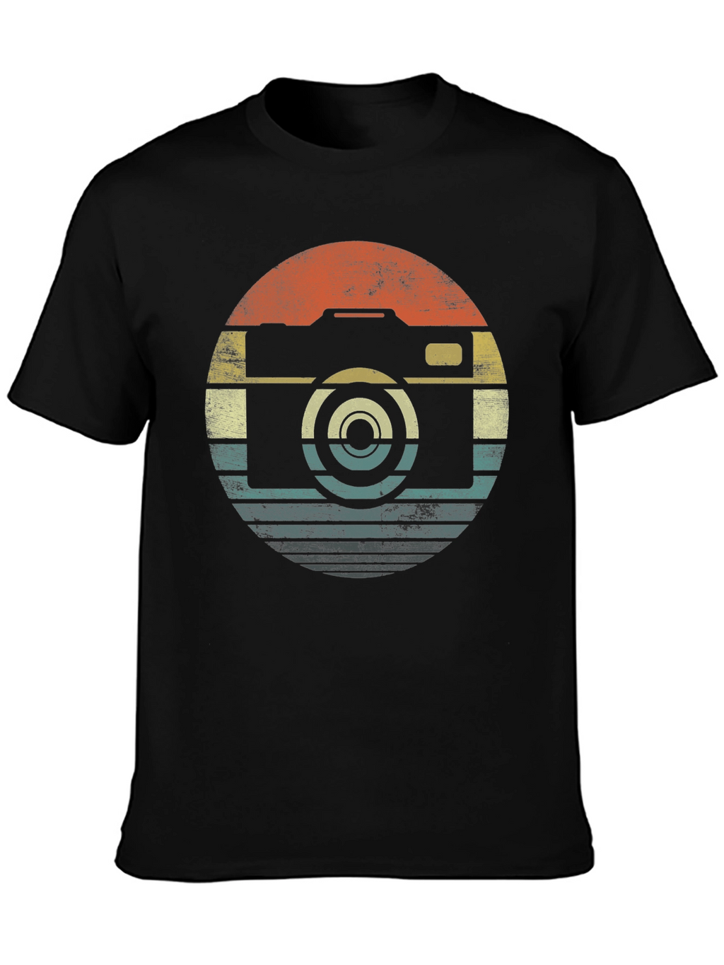 Retro Camera Graphic T-Shirt - Black