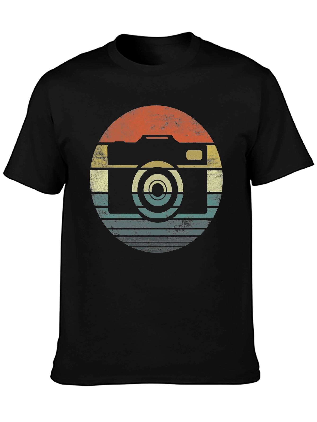 Retro Camera Graphic T-Shirt - Black
