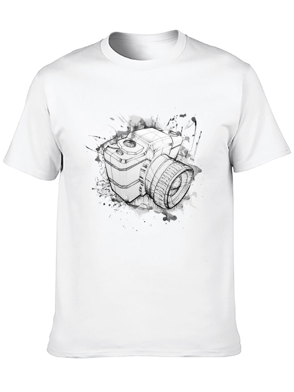 Camera Sketch Graphic Tee - Black
